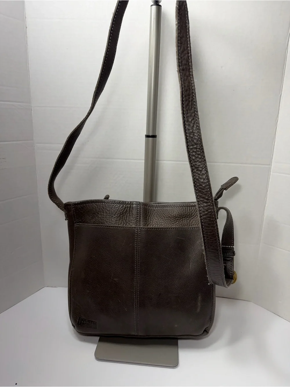 DULUTH TRADING COMPANY Lifetime Crossbody Brown Leather Sling Bag Purse